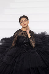 Black Tiered  Haute Couture