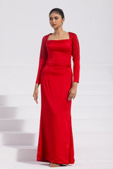 Ruby Red Sheath Haute Couture