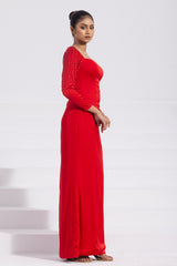 Ruby Red Sheath Haute Couture